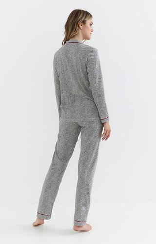 Rozpinana piżama damska 410 Cana - grafit