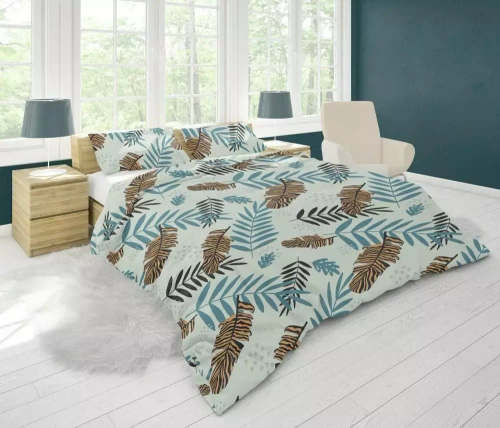 Pościel z mikrofibry Harmony 11 liście Faro miętowy