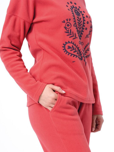 Piżama Damska długi rękaw, długie spodnie 254 Key koralowy
