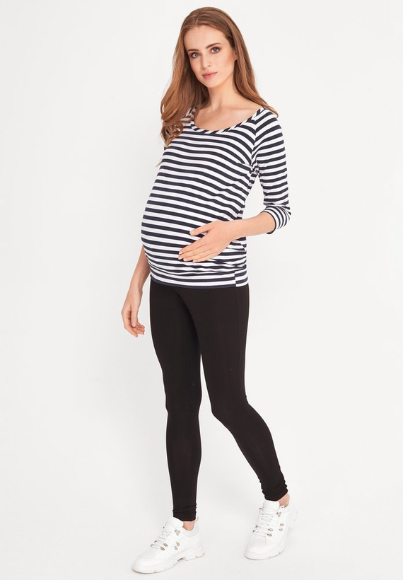 Bluzka ciążowa i do karmienia piersią 3/4 rękaw Cool Mama paski