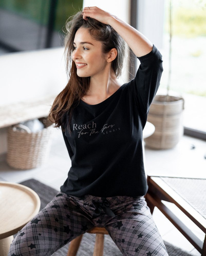 Sensis Piżama damska Reach For The Stars - czarny-brązowy