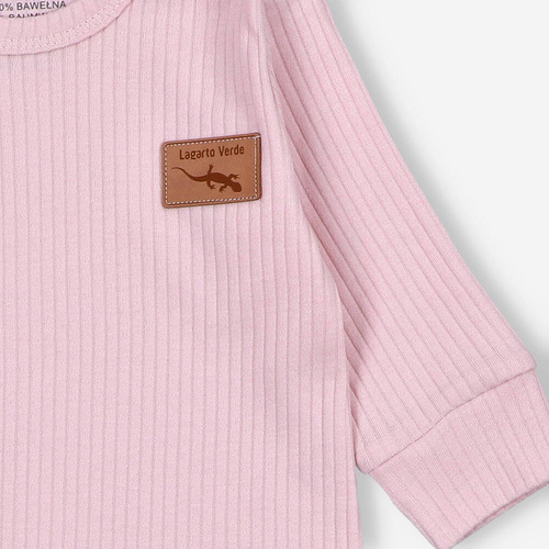 Lagarto Verde Rampers z dzianiny prążkowej - różowy