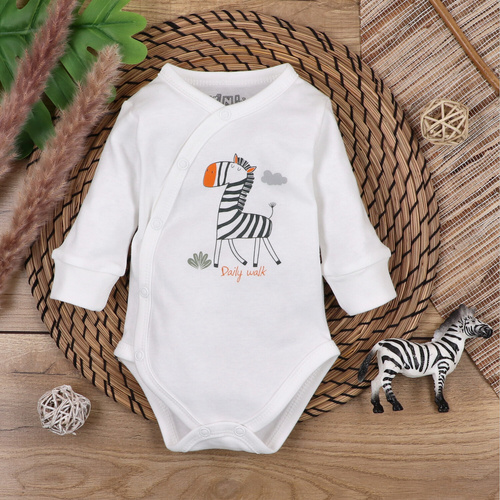 Body kopertowe z bawełny organicznej Zebra Nini ecru