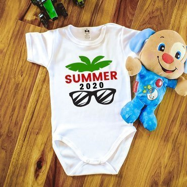 "Wakacje 2020" body krótki rękaw Moocha biały