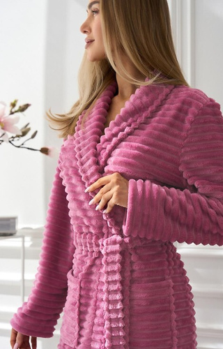 Długi Szlafrok Damski 2415 Ritta L&L wiśniowy