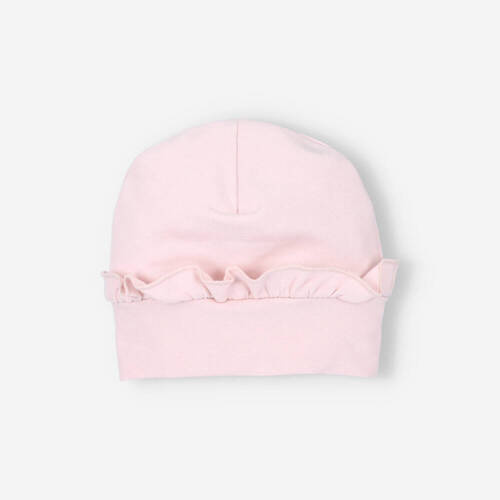 Czapka niemowlęca z bawełny organicznej Jelonki Nini różowy