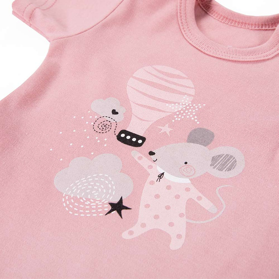 Body z krótkim rękawem Mellow Ewa Klucze - róż