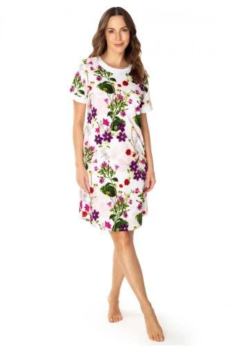 Koszula nocna 86669 Nataly Mewa druk kwiaty 