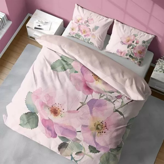 Pościel 3D z mikrofibry 5427 A Detexpol – z pastelowymi dzikimi różami