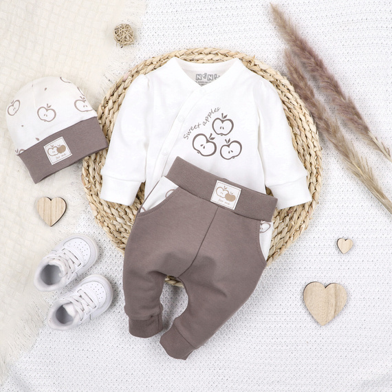 Spodnie dresowe z bawełny organicznej Happy Apples Nini beżowy