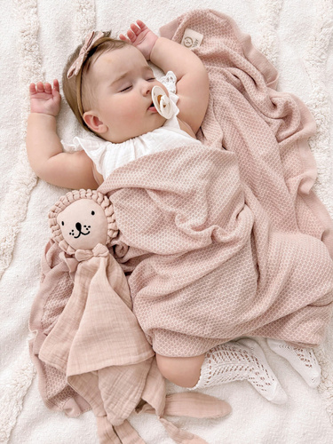 Pluszowa przytulanka Doudou Lion Yosoy - pudrowy róż