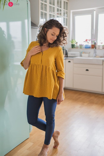 Tunika z muślinu organicznego Mother Nature Milk&Love sosnowa zieleń