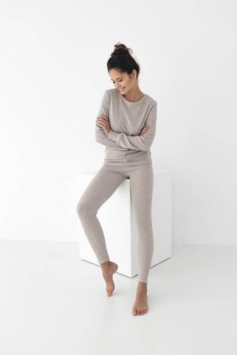 Piżama damska Mabel Sensis -beżowy melanż