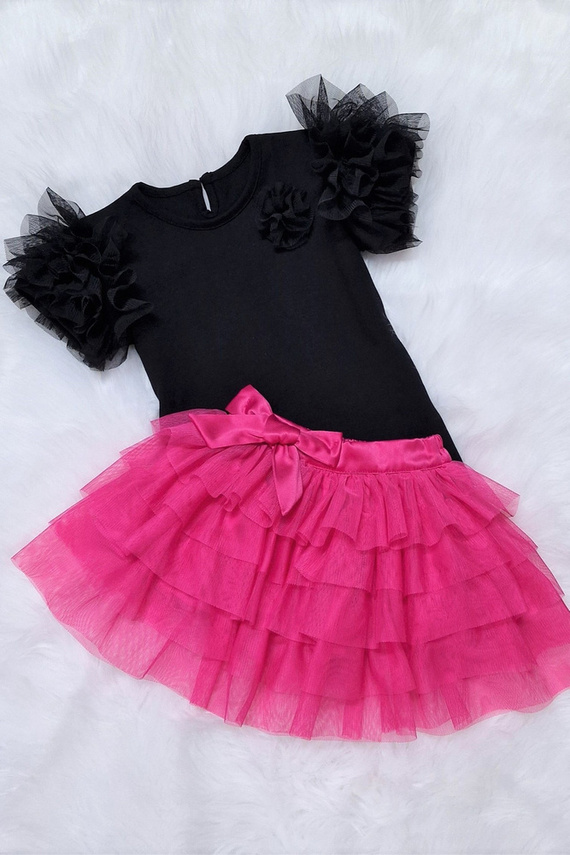 Bluzka dziecięca Inez krótki rękaw Bambarillo czarna