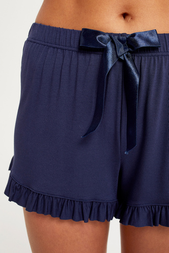 Piżama Damska wąskie ramiączko, spodenki Styl Italian Fashion - granat