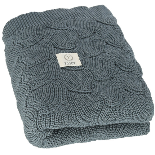 Kocyk WAVES eco cotton Petrol Yosoy 