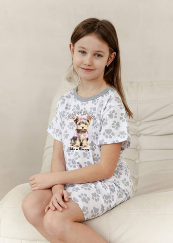 Koszula dziewczęca 3390 Pixie  Taro- ecru szary