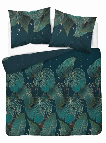 Pościel z mikrofibry 4978 B liście Detexpol zielony