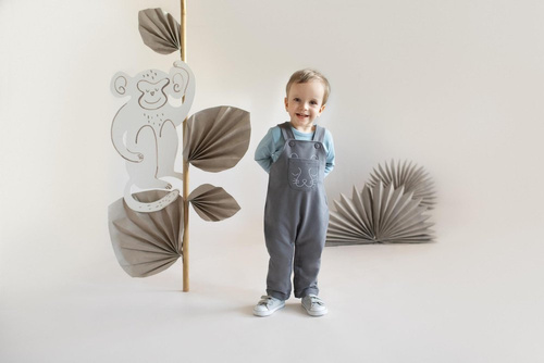 Ogrodniczki niemowlęce Slow Life Pinokio - grafit