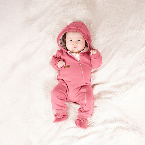 216267 Nicol Lala – buciki niemowlęce dresowe z kokardką, różowe, rozmiar 56-68