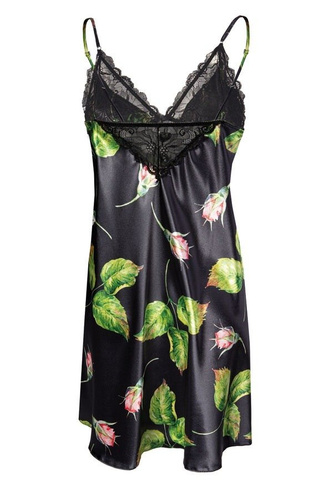 Halka satynowa Flowers  DKaren - DK-HA 08 czarny