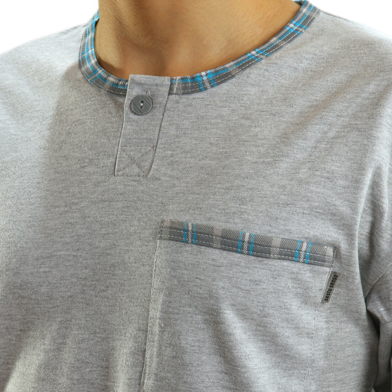 Bawełniana piżama męska Jasiek Sesto Senso - jasny melanż