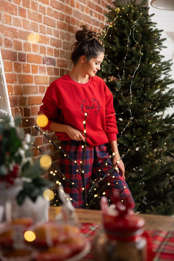 Piżama damska Cordelia Sensis -granatowy-czerwony