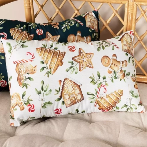 Poduszka świąteczna Pierniki Markizeta biały