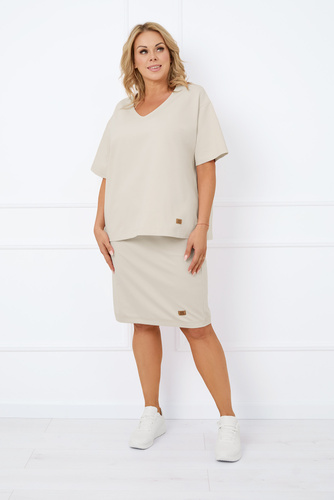 Bluzka z krótkim rękawem Caro Italian Fashion - beżowy