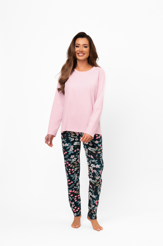 Marisal – elegancka piżama damska z bawełny, długi rękaw i spodnie Italian Fashion