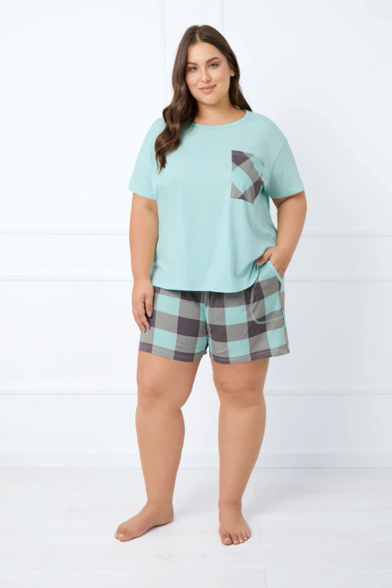 Piżama Damska krótki rękaw, spodenki Sandra Italian Fashion