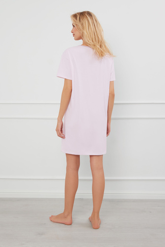 Koszula nocna z krótkim rękawem Arugia Italian Fashion - pudrowy róż