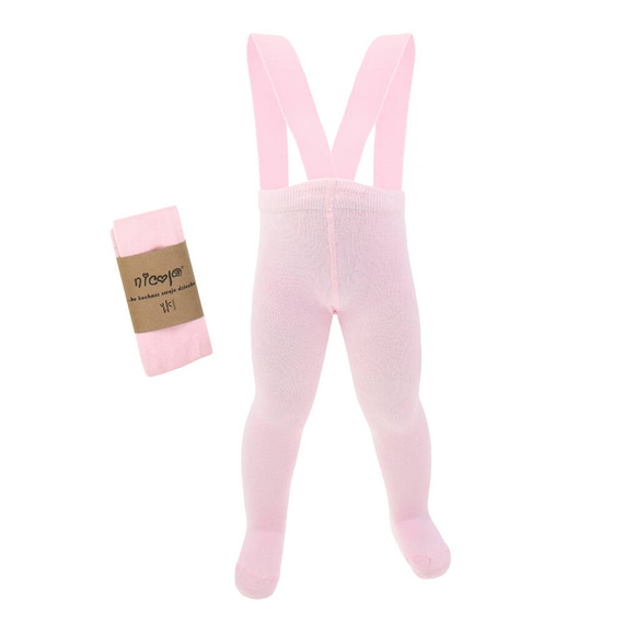 Rajstopy bambusowe z szelkami 141600 Nicol - różowy