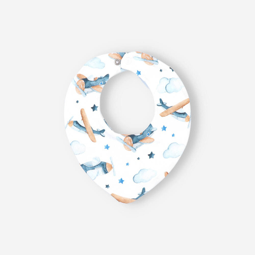 Komplet niemowlęcy z bawełny organicznej Samoloty Nini granatowy 