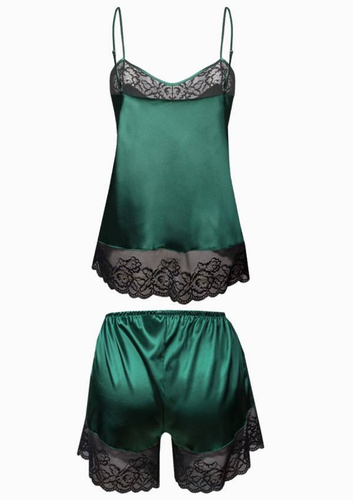 Piżama Damska Satynowa Remi DKaren - zielony 