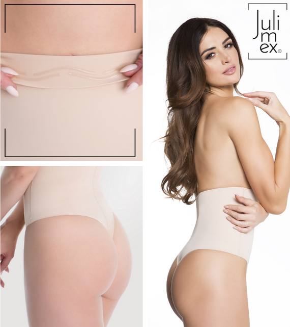 275 Stringi korygujące Shapewear Wysoka Talia Julimex- naturalne