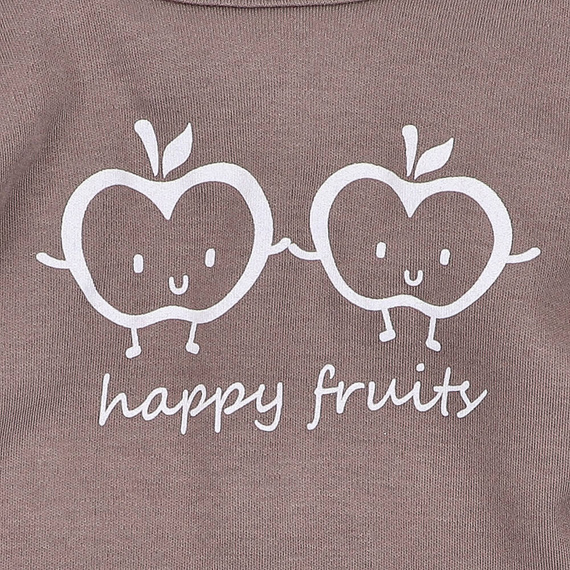 Body z bawełny organicznej Happy Apples Nini brązowy