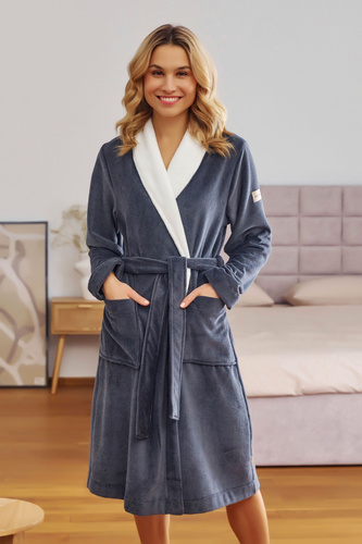 SWW.7182 Szlafrok damski Plus Size Doctor Nap - grey