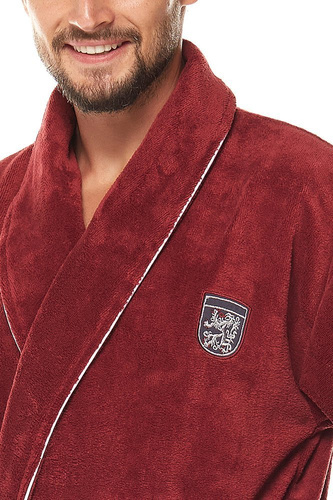 Szlafrok męski wiązany w pasie Borys L&L - grafit 