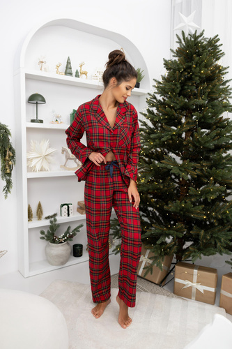 Sensis Dayana – damska piżama z flaneli bawełnianej, rozpinana