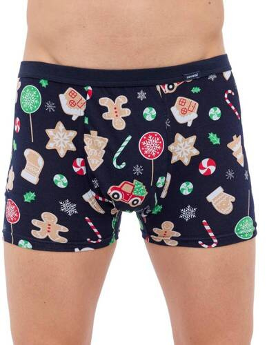 Bokserki męskie świąteczne 007/74 Candy Cornette - granatowy