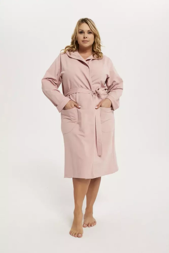 Szlafrok damski Karina Italian Fashion - pudrowy róż