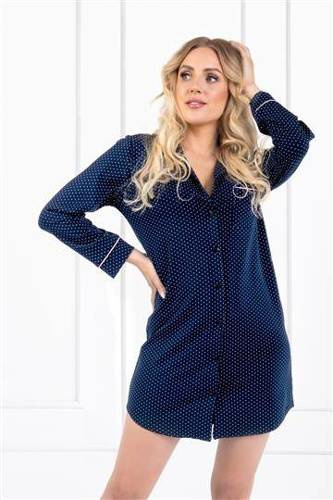 Koszula nocna rozpinana Night Heaven Momenti Per Me navy