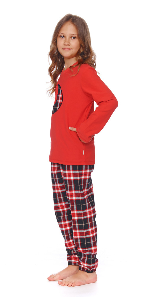 PDU.4493 "Black Red Moon Viscose" Piżama dziecięca Unisex Doctor Nap - red