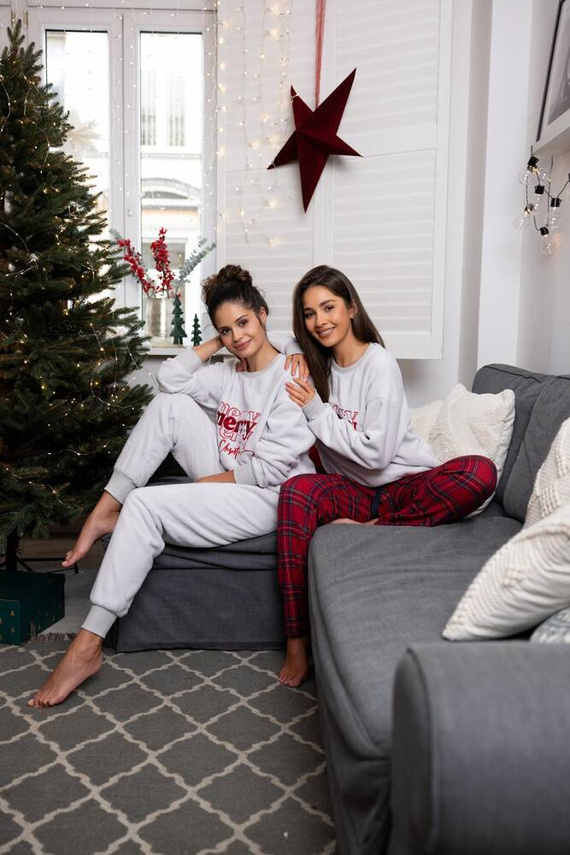 Piżama damska Gween Sensis Flanela - szary