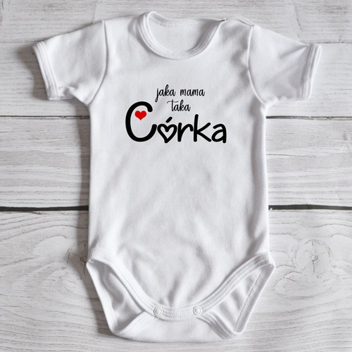 Body krótki rękaw "Jaka mama taka córka" Moocha czarne