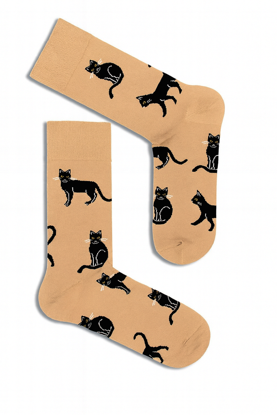 0125-034 Koty Skarpety Męskie Milena - Cappuccino