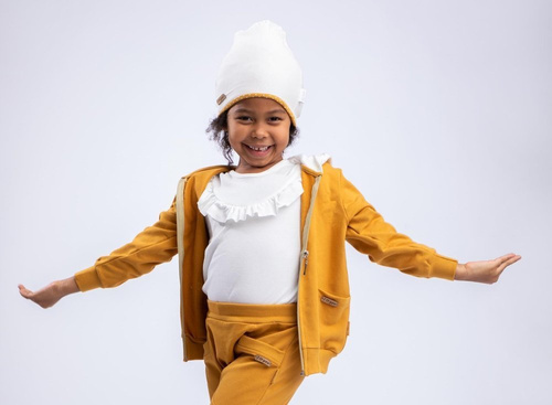 176272 Michalina Bluza dresowa rozpinana Nicol - musztardowy