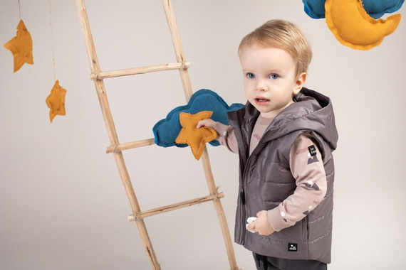 Kamizelka rozpinana dziecięca "Dreamer" Pinokio - szary