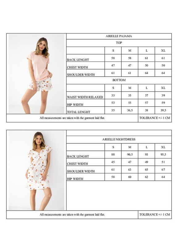 Sensis Arielle piżama damska bambusowa z bawełną, koszulka + szorty